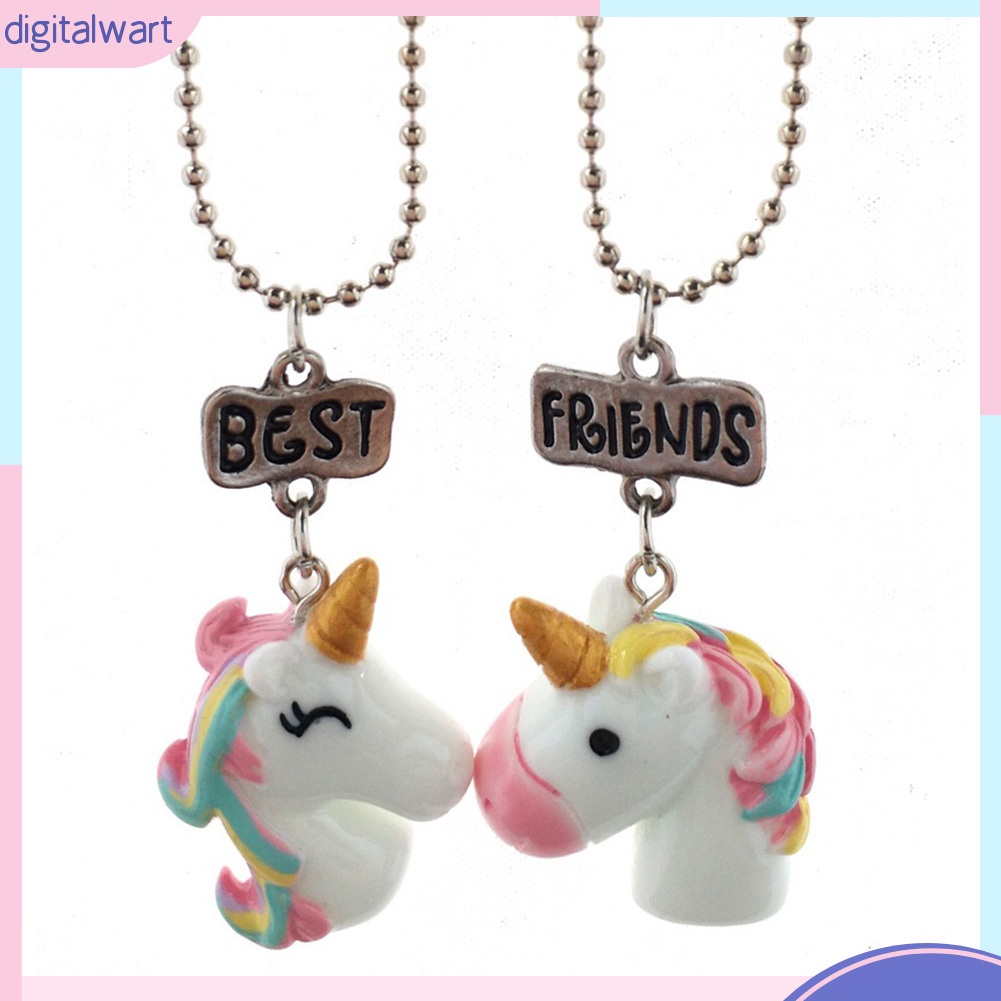 Set 2 dây chuyền mặt kỳ lân một sừng dễ thương cá tính dành cho đôi bạn thân