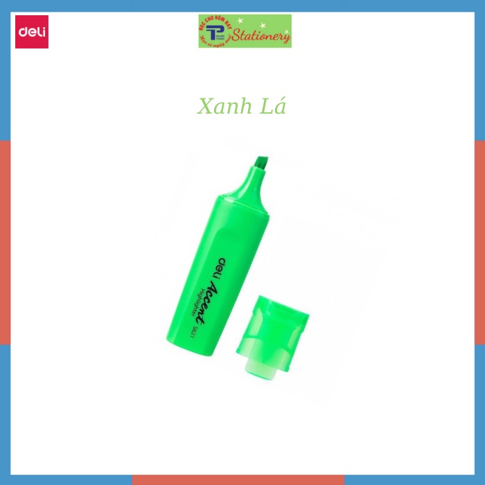 Bút Nhớ Dòng Highlight - Bút Dấu Dòng Deli S621- Hồng, Xanh lá, Vàng, Cam, Tím, Xanh Dương