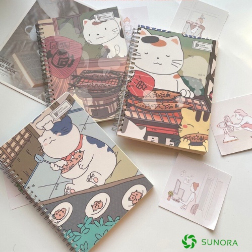 Sổ tay cute ghi chép a5 160 trang sổ tay mèo Nhật Bản dễ thương
