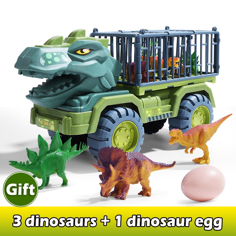 Mô hình xe tải đồ chơi kéo lưng hình khủng long cho bé