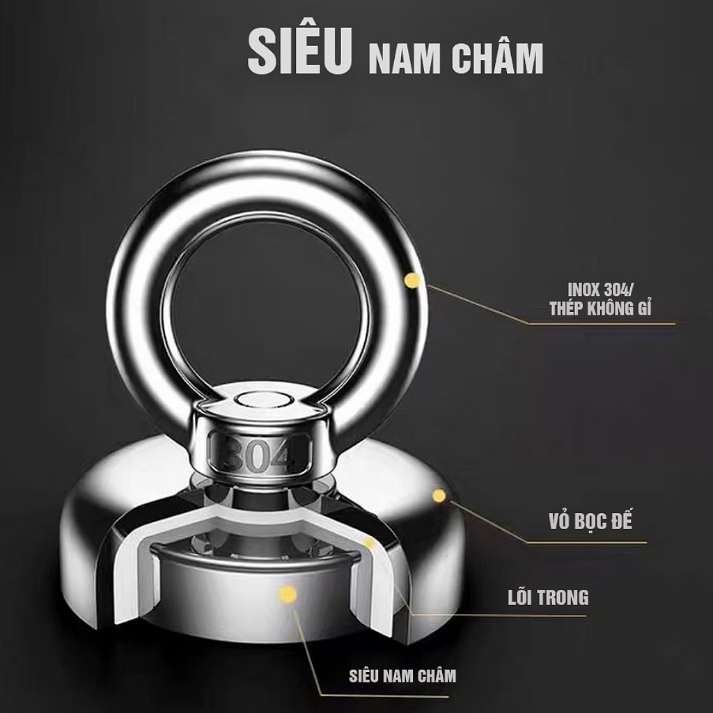 Nam châm siêu mạnh ❤️𝐅𝐑𝐄𝐄 𝐒𝐇𝐈𝐏❤️ Móc treo nam châm - Nam châm cứu hộ