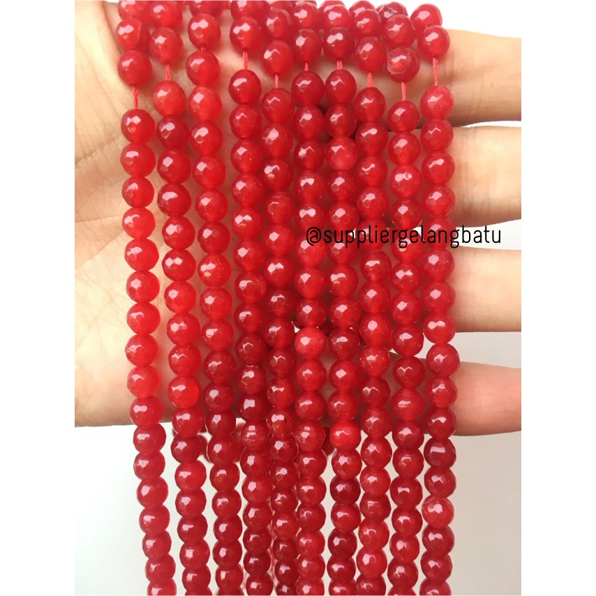 Đá Garnet 6mm Màu Đỏ Tự Nhiên Dùng Làm Đồ Trang Sức Thủ Công Cho Nam Nữ