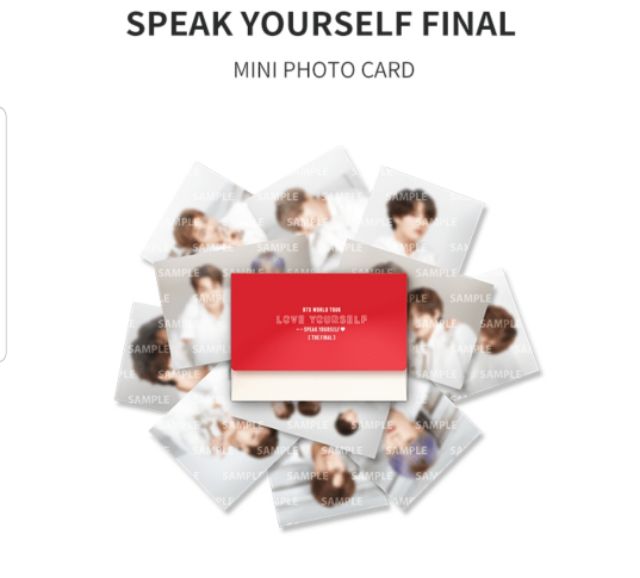 Ảnh BTS MOTS, The Final Speak Yourself Mini Flag, Mini photocard, Photo Set