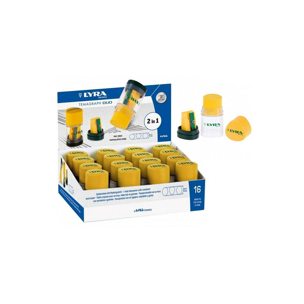 Gọt chì thân nhỏ có ống đựng rác kèm tẩy nhập khẩu Đức LYRA Germany Temagraph Duo 2 in 1 7307100