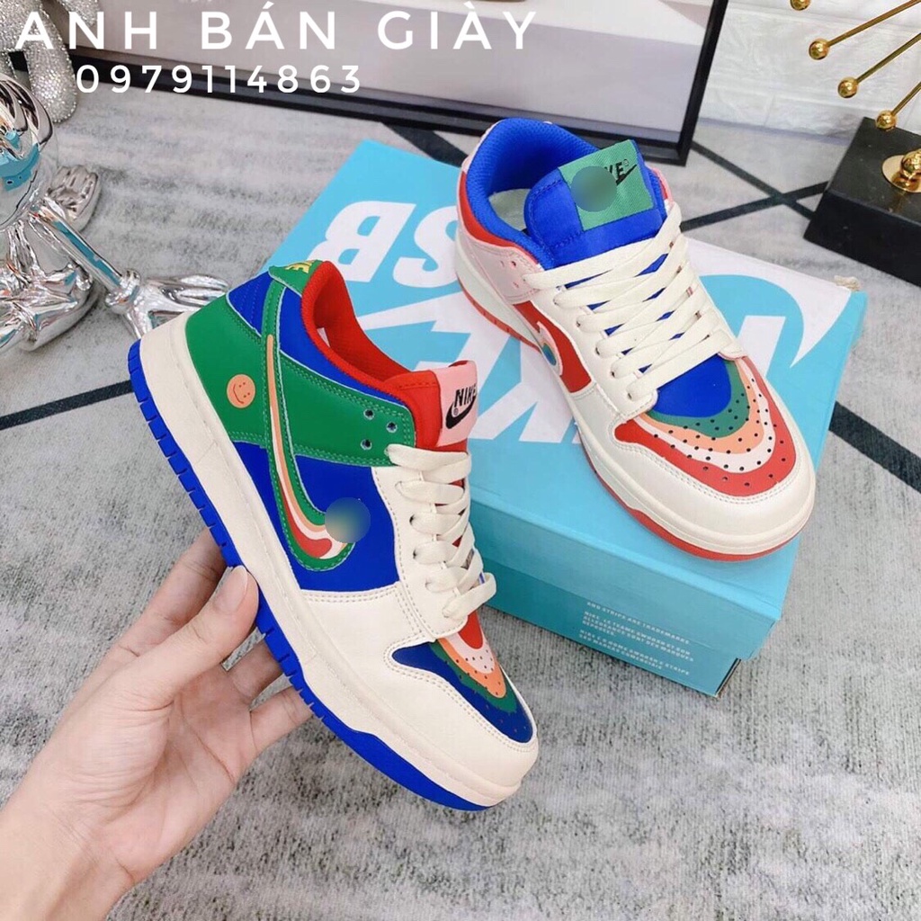 Giày thể thao Ni.ke couple bảy màu, giày sneaker cầu vồng siêu hót hít đủ size nữ