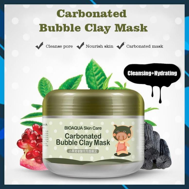 Mặt Nạ Sủi Bọt Thải Độc Bì Heo Carbonated Buble Clay Mask Chứa Collagen Của Bioaqua