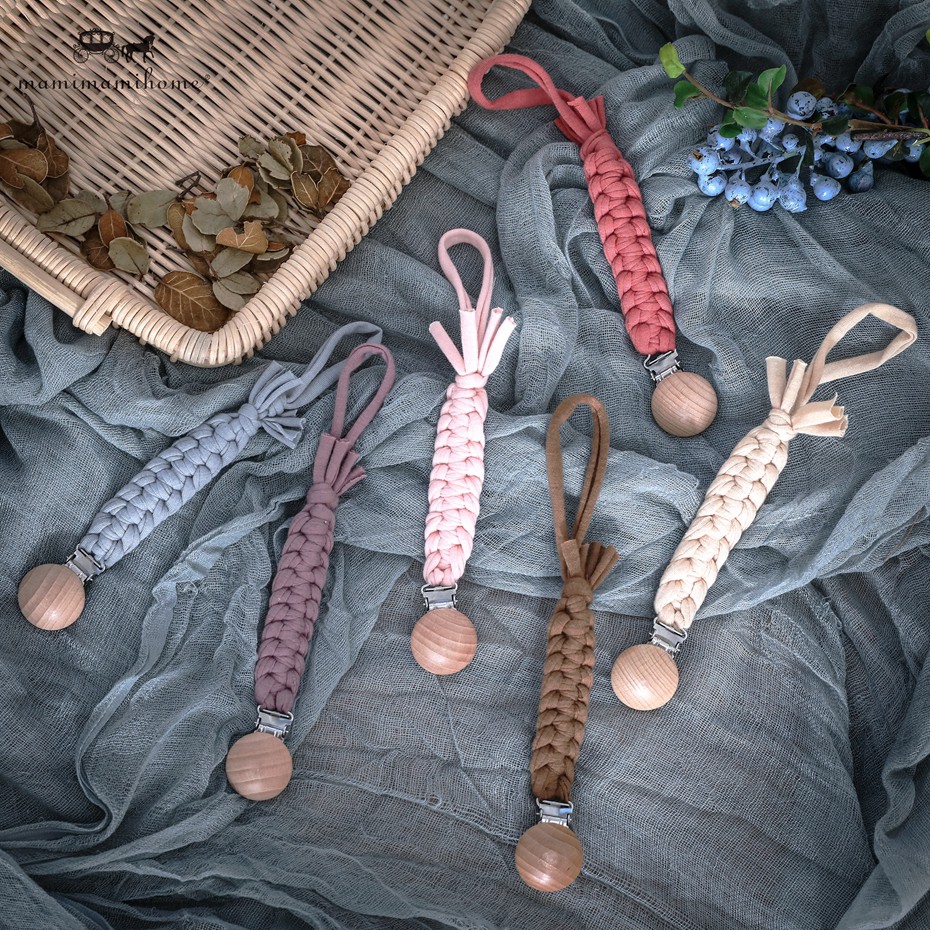 Nút ngậm đồ chơi MAMIMAMIHOME bằng cotton thiết kế dây bện đáng yêu dành cho trẻ nhỏ