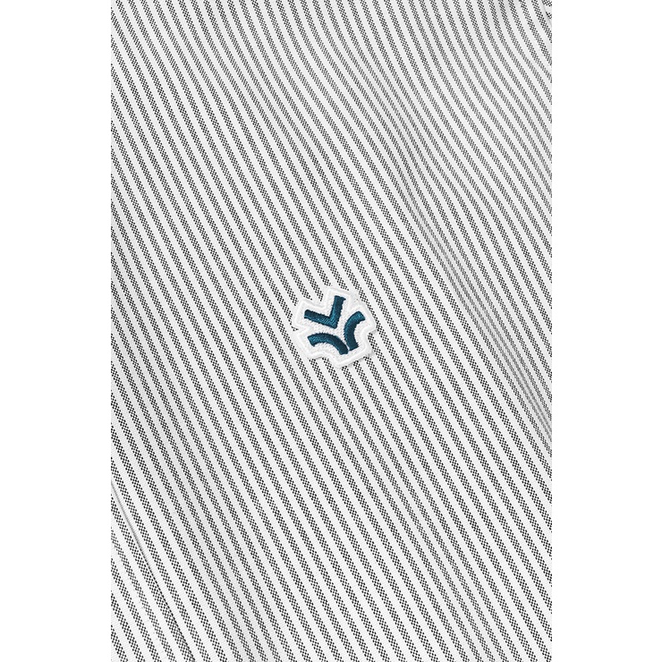 OWL BRAND ® LOGO OXFORD SHIRT - Áo sơ mi hình thêu đơn giản / Sọc xám