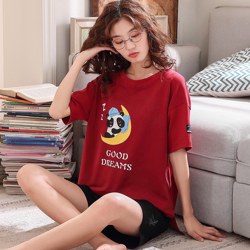 Bộ Đồ Ngủ Pijama Ngắn Tay In Họa Tiết Dễ Thương Phong Cách Nhật Bản Cho Nữ