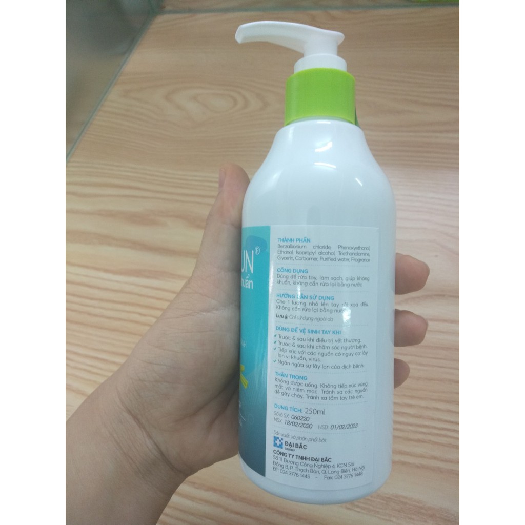 [CHÍNH HÃNG TỪ NHÀ SẢN XUẤT]Dung dịch rửa tay nhanh YOOSUN SẠCH KHUẨN 250ml- Sạch khuẩn 99.9% sạch khuẩn nhanh