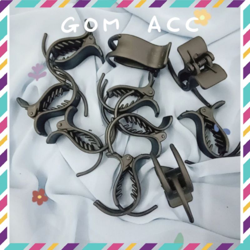 Kẹp Tóc Càng Cua 3 răng, 5 răng Nhựa Nhám Đen