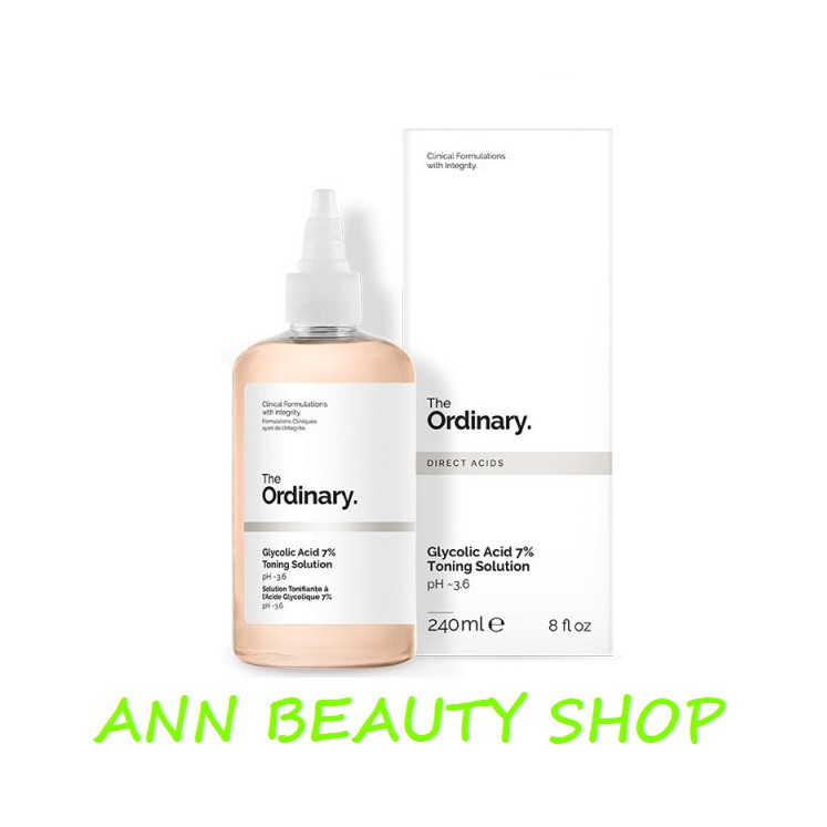 Nước Hoa Hồng Tẩy Da Chết Hóa Học The Ordinary Glycolic Acid (AHA) 7% Toning Solution 240ml