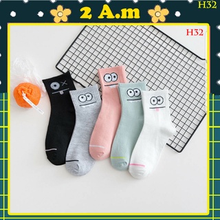 |freeship| set 5 đôi tất vớ cao hóm hỉnh nam nữ style hàn quốc, tất vớ nam nữ đẹp thời trang trend