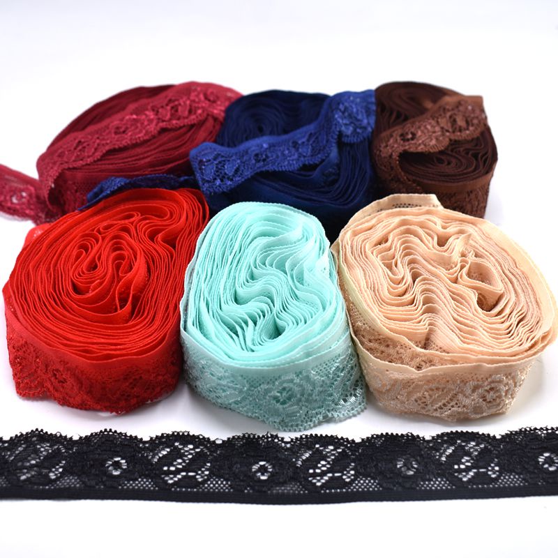 Cuộn Dây Ruy Băng Ren Co Giãn 24mm Dài 5M Dùng Làm Đồ Lót / Trang Trí Giáng Sinh