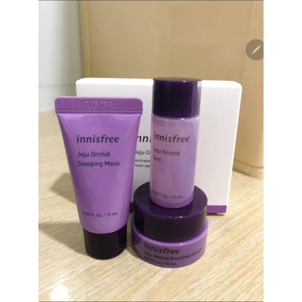 Bộ 3 sản phẩm chăm sóc ngăn ngừa lão hóa innisfree Orchid kit