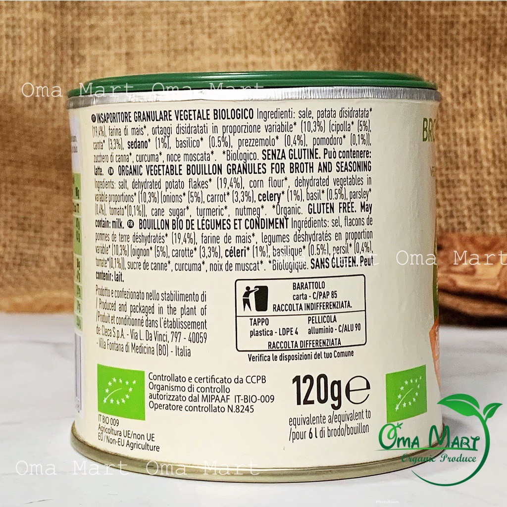 Bột nêm rau củ hữu cơ ăn dặm cho bé Alce Nero 120g