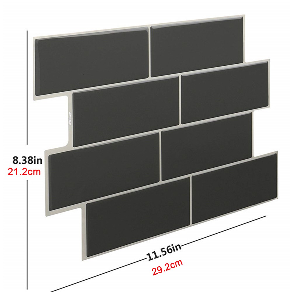 Miếng Dán Tường Trang Trí Nội Thất Nhà Bếp / Phòng Tắm Họa Tiết Gạch 3d Nhiều Màu Chống Thấm Nước Dễ Tháo Gỡ