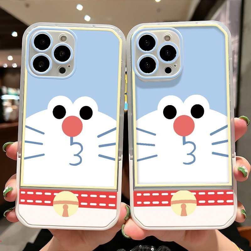 Ốp Điện Thoại Silicone TPU Mềm Trong Suốt Có Giá Đỡ Hoạt Hình Cho Iphone 13 12 Pro Max 11 Pro XS XR X 7 8 Plus 6
