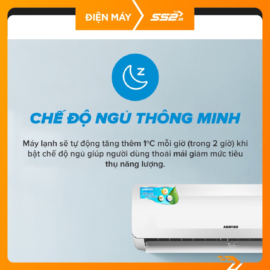 [Mã ELHA10 giảm 6% đơn 5TR] Máy Lạnh Asanzo 1.5 HP S12N66 - Bảo Hành Chính Hãng