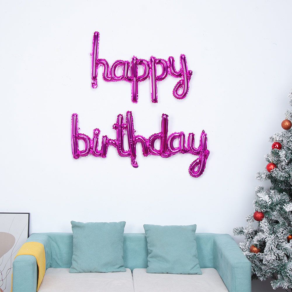 Bong Bóng Lá Nhôm Nhiều Màu 16 INCH Hình Chữ Cái Happy Birthday Nhiều Màu Sắc Trang Trí Tiệc Cưới Sinh Nhật
