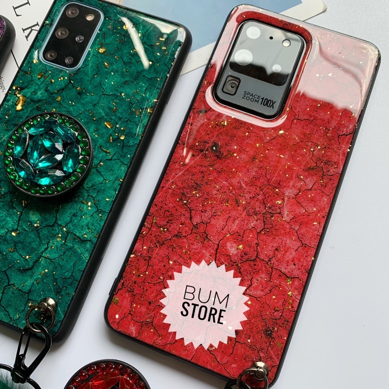 Ốp Lưng Galaxy Note 20 Ultra / Note 20 / S20 Ultra / S20 Plus Vân Đá Kèm Phụ Kiện Gía Đỡ Popsocket
