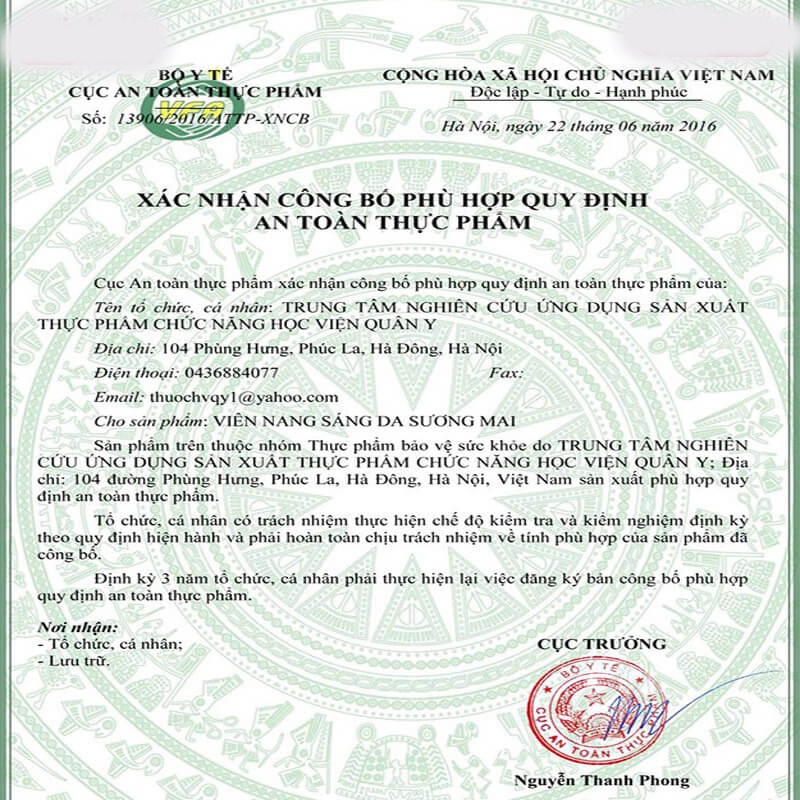 Viên Uống Sương Mai | Giúp Da Trắng Sáng, Mịn Màng | Hộp 60 Viên