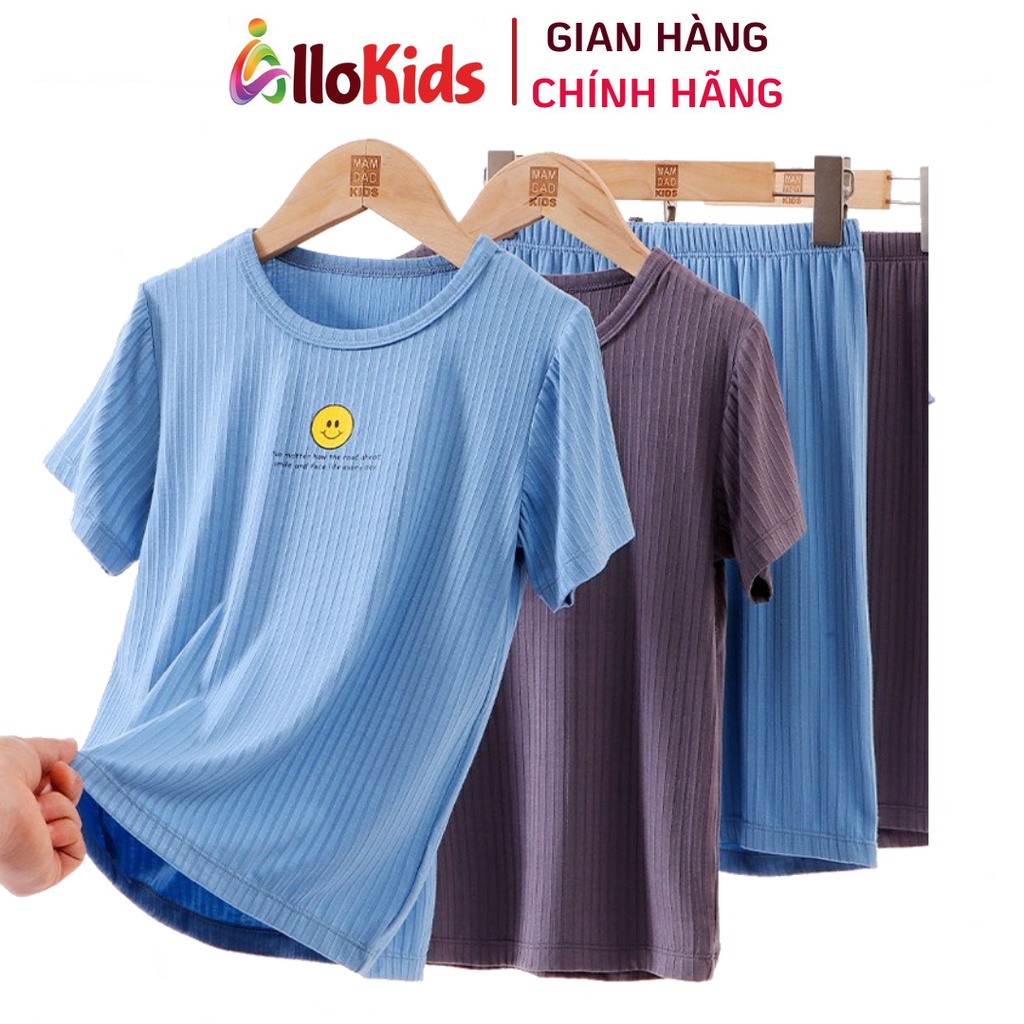 12-40kg Bộ cotton tăm hè hãng Mamdadkids cho bé trai họa tiết mặt cười