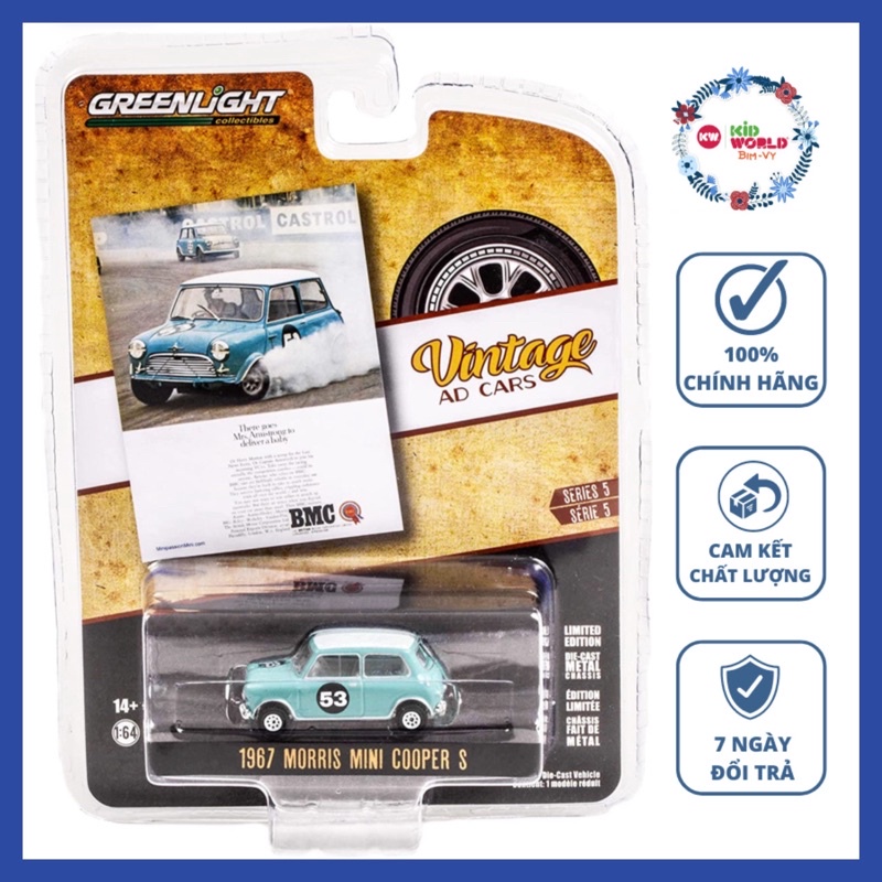 Xe mô hình GreenLight Vintage Ad Cars Series 5 1967 Morris Mini Cooper S 39080-B.