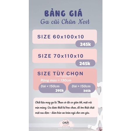 Ga cũi Chũn Nest - Mềm mịn, co giãn, thấm hút tốt cho bé yêu - 100% Chính Hãng Chũn Cocoon