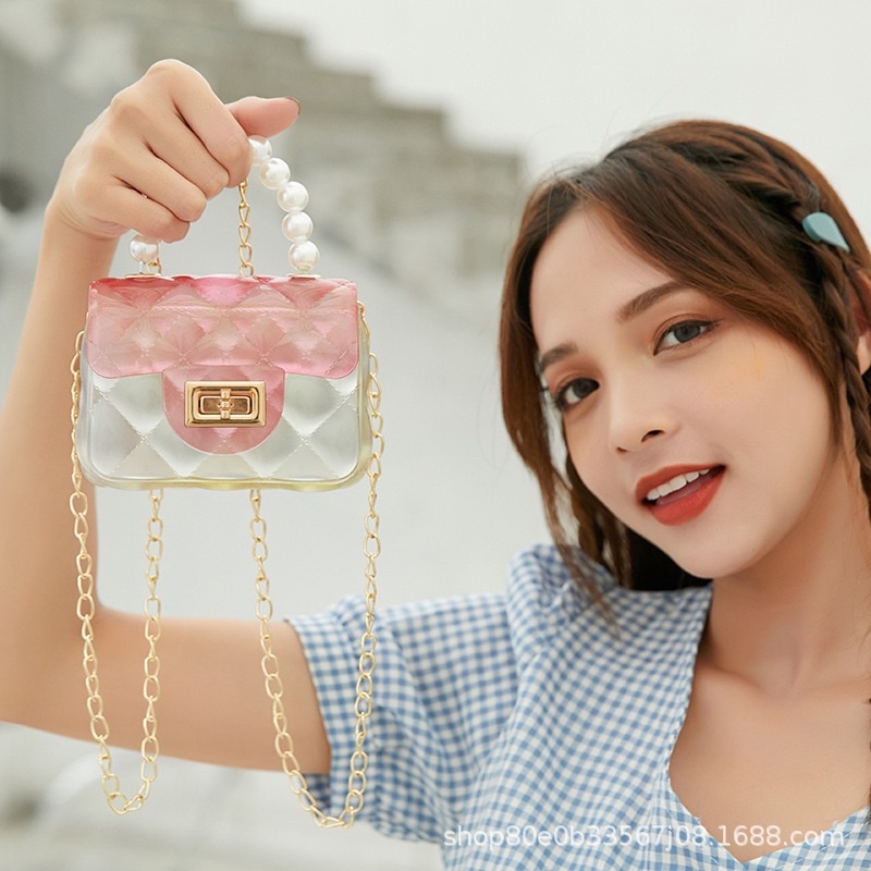 Túi xách nữ Túi xách mini trong suốt quai ngọc DiDiBag