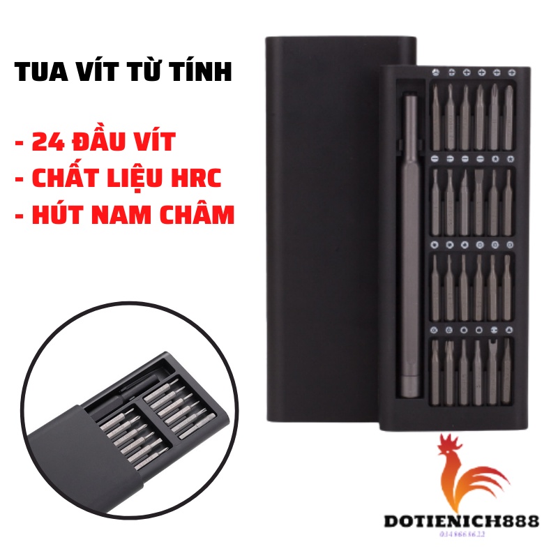 Bộ tua vít đa năng Mini 24 đầu vít trong 1 bỏ túi để sửa chữa đồ dùng, máy móc, điện thoại