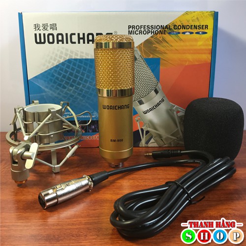 Micro Míc Thu âm BM900 Woaichang - Mic hát Karaoke Live Stream chuyên nghiệp