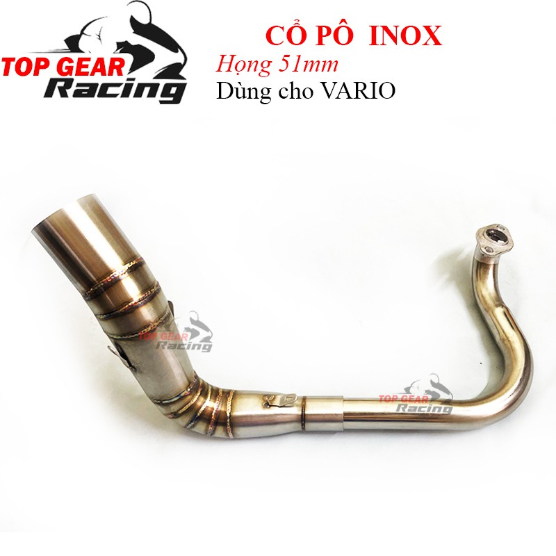 Cổ Pô Vario 2 Khúc Inox Họng 51mm