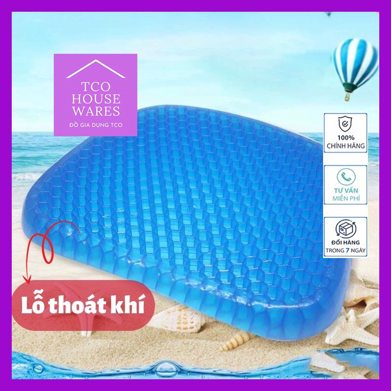 Đệm Lót Ghế, Đệm Gel Thoáng Khí, Nệm Ngồi Ô Tô Dạng Gel Điều Hoà Tuần Hoàn Máu, Chống Thoái Hoá Cột Sống