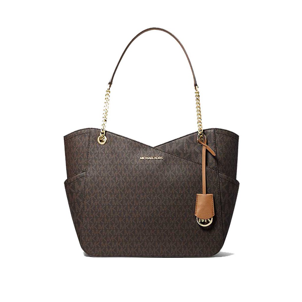 Túi Michael Kors - MK Jet Set dập logo - màu nâu -