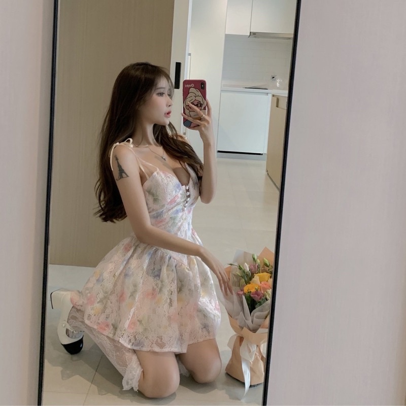 Đầm tiểu thư hai dây dáng xoè