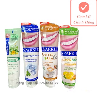 Kem đánh răng SPARKLE Thái Lan 100g trắng răng chanh lemon soda propolis keo ong white tea coffee trà fresh cà phê