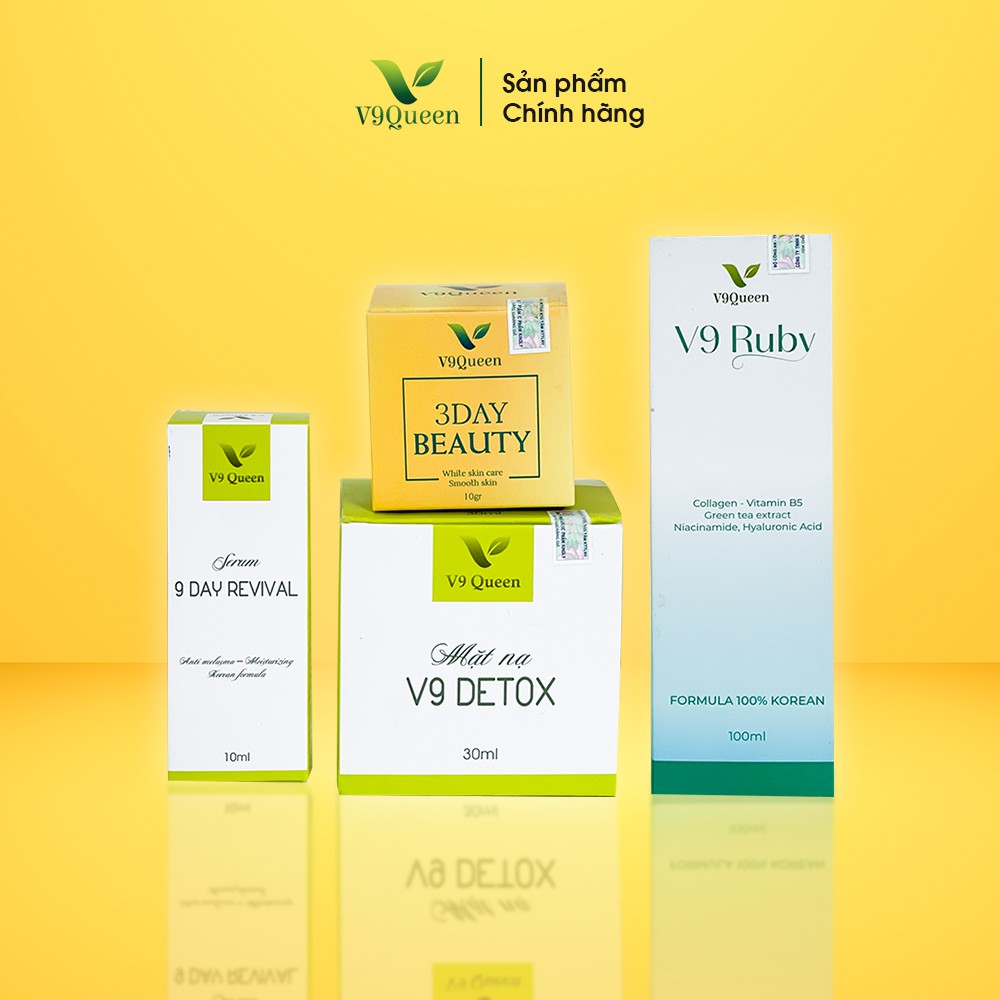 Combo Sạch Nám, Tàn Nhang (Tặng Xịt Khoáng V9 Ruby) - Mỹ Phẩm Bà Bầu V9Queen V9QUEEN