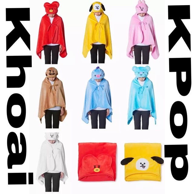 Khăn choàng kèm mũ đội BT21