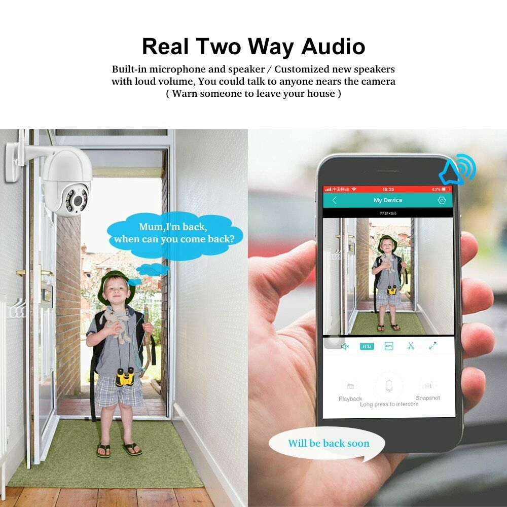 Camera quan sát tự động tầm nhìn ban đêm ICSEE APP UHD 5MP WIFI CCTV PTZ IP chống nước không dây | WebRaoVat - webraovat.net.vn