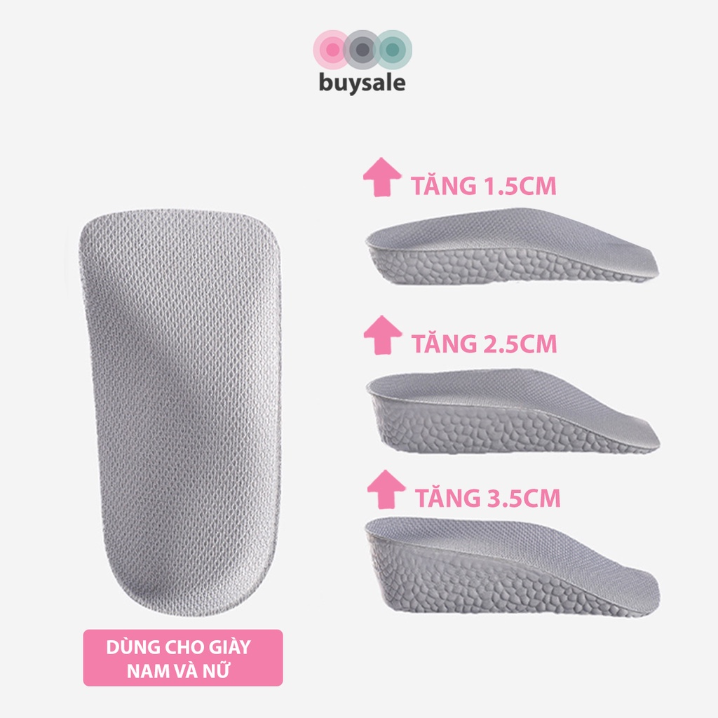 Lót giày tăng chiều cao cấu trúc vòm nâng đỡ lòng bàn chân tăng 1.5CM 2.5CM 3.5CM - Buysales - BSPK229