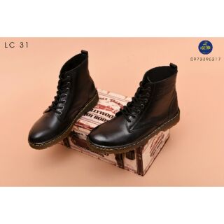 Giày Dr. Marten cao cổ da bò đen trơn