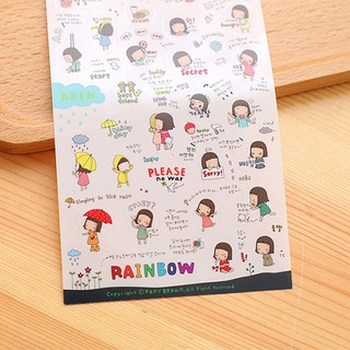 Combo 6 tờ Sticker dán cô bé Nhật Bản.