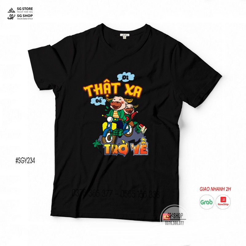 Áo thun cổ tròn hội nhóm - Màu đen, tay ngắn - Thun cotton 4 chiều (SGY234Đ) Áo thun giá sỉ