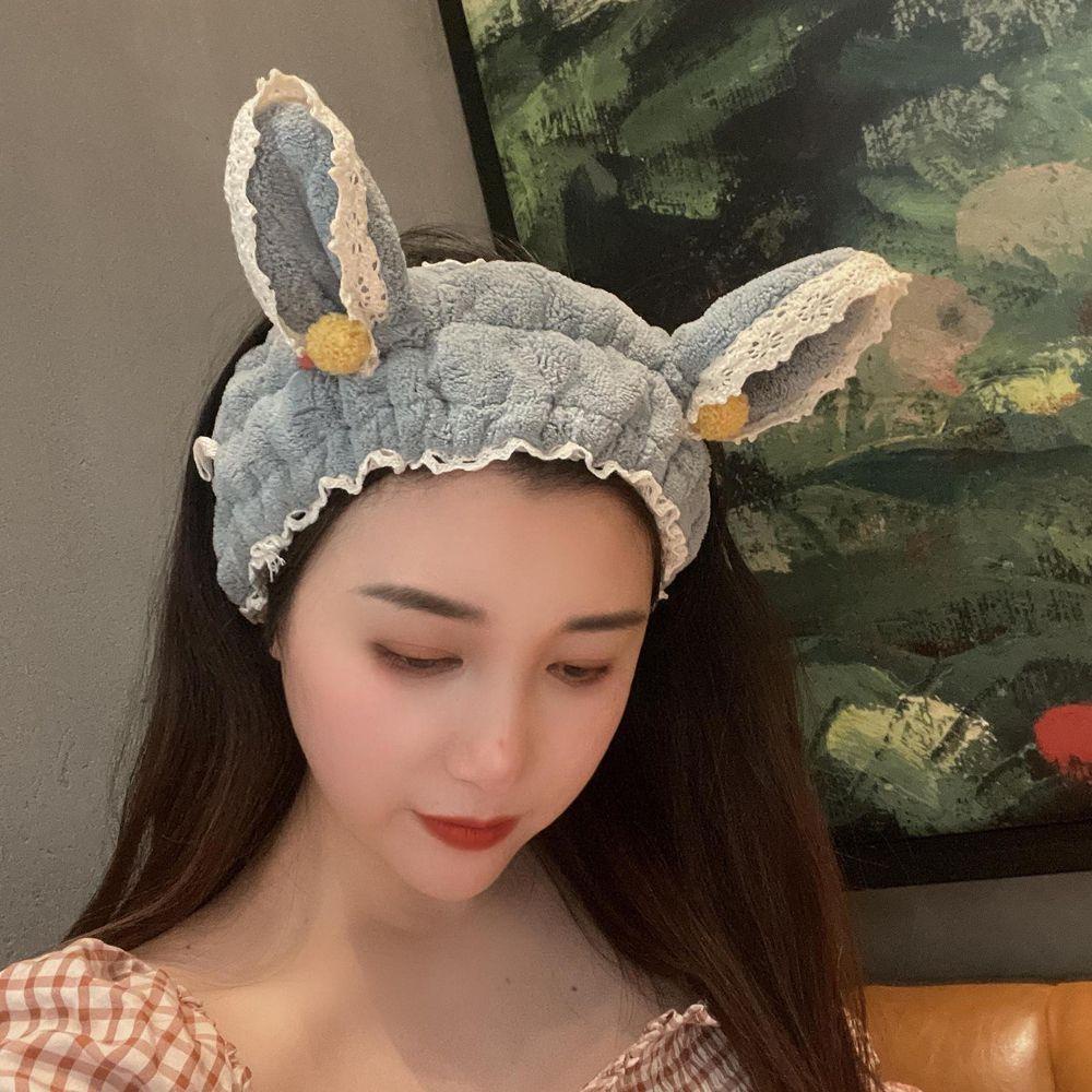 ANEMONE Băng Đô Cài Tóc Hình Tai Thỏ Bằng Lông Nhung Chống Trượt Dễ Thương Xinh Xắn