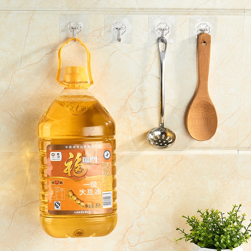 Bộ 50/20 Móc Dán Tường Trong Suốt Bằng Thép Không Gỉ Chịu Lực Tốt Tiện Dụng Cho Nhà Bếp/ Phòng Tắm
