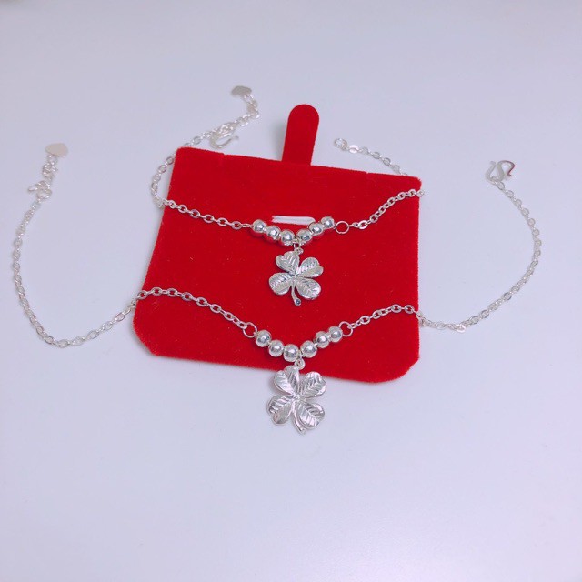 Lắc chân bạc ⚜️FREESHIP⚜️ Vòng chân bạc nữ cỏ 4 lá / Lắc bạc nữ | BigBuy360 - bigbuy360.vn