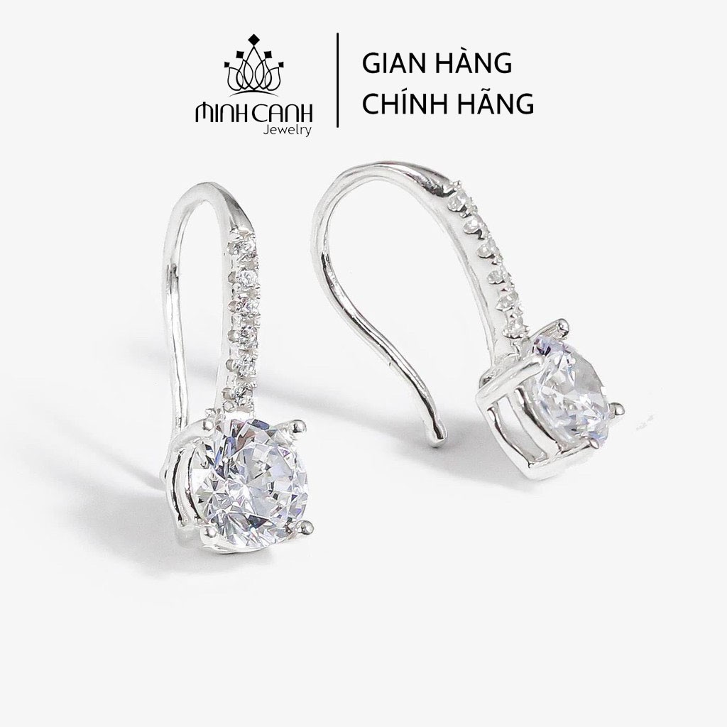 Bông Tai Bạc Đính Đá Dạng Móc Câu - Minh Canh Jewelry