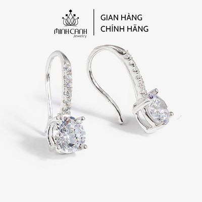 Bông Tai Bạc Đính Đá Dạng Móc Câu - Minh Canh Jewelry