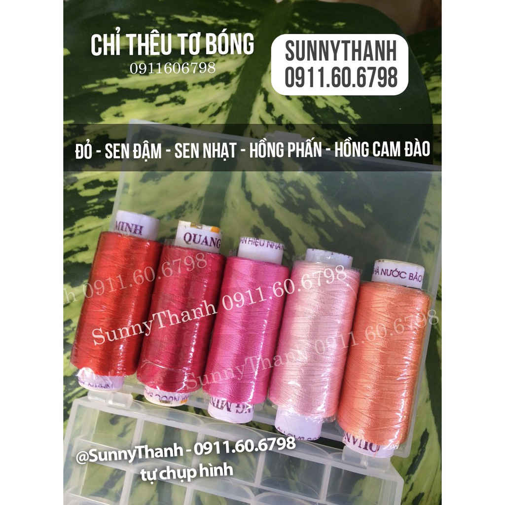 SET FULL 11-25 màu - 25 cuộn đại 500M chỉ THÊU tơ BÓNG SunnyThanh, thêu face doll Kpop